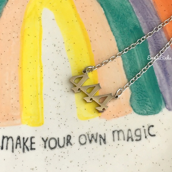 💥3for$28 New Angel Number 444 Numerology Minimalist Stainless Steel Necklace - Picture 7 of 11